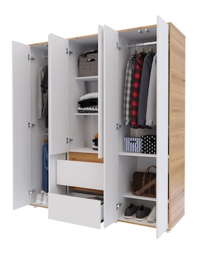 Ropero armable Maderkit P00947CL-BLDU de aglomerado