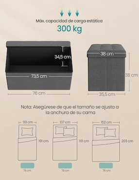 Taburete Mazie Songmics Home de MDF