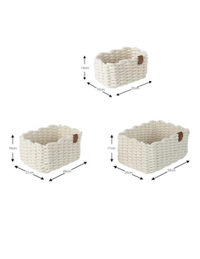 Set cesto multiusos Haus de cuerda algodón