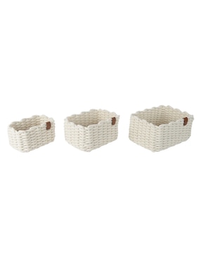 Set cesto multiusos Haus de cuerda algodón