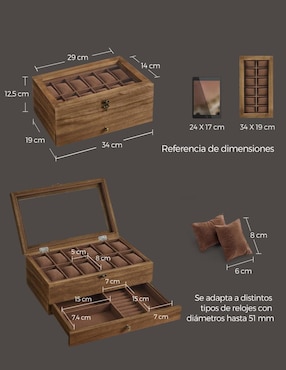 Caja reloj Songmics Home Anicia cúbica 1 pieza