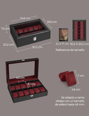 Caja reloj Songmics Home Bridie cúbica 1 pieza