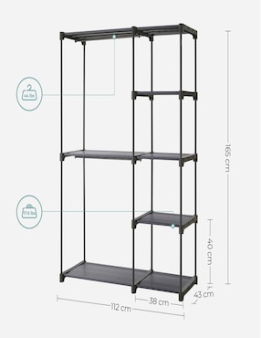 Armario portátila armable Songmics Home Deky MRYG024G02 de acero