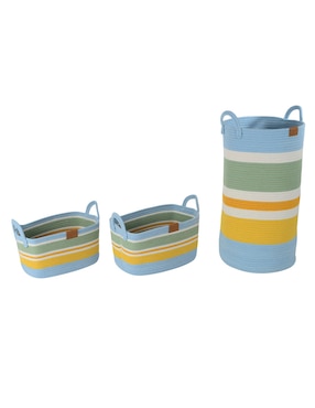 Set cesto multiusos Haus Kids Boy de cuerda algodón
