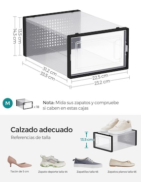 Zapatera armable mueble Songmics Home Dennys para 18 pares