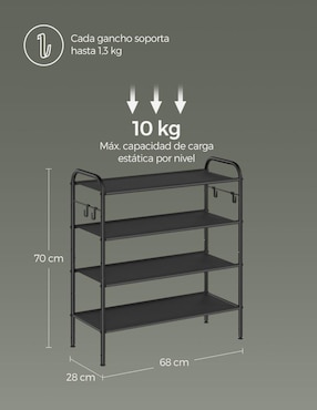 Zapatera armable mueble Songmics Home Davian para 12 pares de zapatos adulto