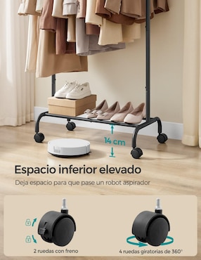 Perchero de piso Songmics Home Pataye de acero 2 ganchos