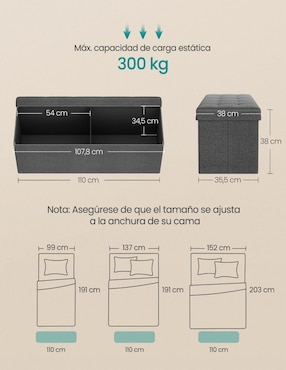 Taburete Mazie Songmics Home de MDF