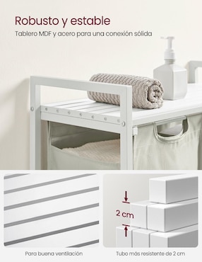 Cesto para ropa Songmics Home Brenta de acero inoxidable