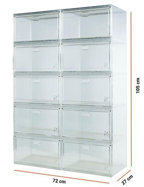 Zapatera armable caja almacenadora Sneaker Game Shooter Box para 10 pares de zapatos