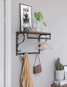 Perchero de pared Songmics Home Colex de madera 2 ganchos