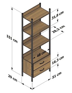 Estante de MDF Playcon Siena OERS