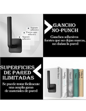 Perchero de pared Xtellar de ABS 4 ganchos
