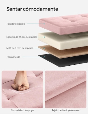 Taburete Mazie Songmics Home de MDF