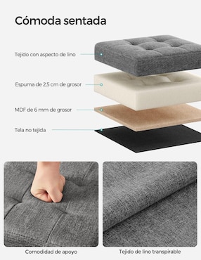 Taburete Mazie Songmics Home de MDF