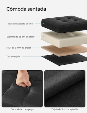 Taburete Mazie Songmics Home de MDF