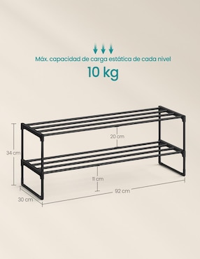 Zapatera  armable tubular Songmics Home Deky para 10 pares de zapatos