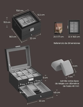 Caja reloj Songmics Home Bridie rectangular