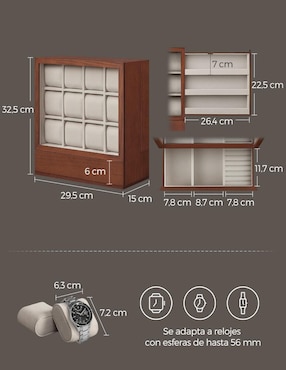 Caja reloj Songmics Home Anicia rectangular