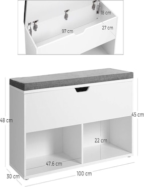 Zapatera armable Mueble Songmics Home Custos para  4 pares de zapatos adulto