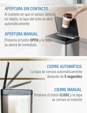 Bote de basura Magma Life de acero inoxidable