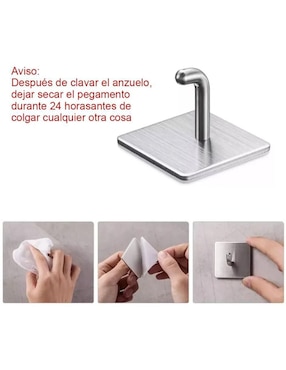 Perchero de pared Lab.g de acero inoxidable 6 ganchos