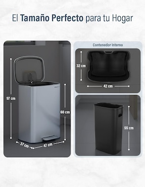 Bote de basura Magma Life de acero inoxidable