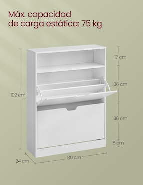 Zapatera armable mueble Songmics Home Custos para 4 pares de zapatos adulto
