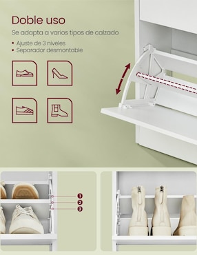 Zapatera armable mueble Songmics Home Custos para 4 pares de zapatos adulto
