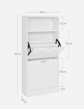 Zapatera armable mueble Songmics Home Kealan para 4 pares de zapatos