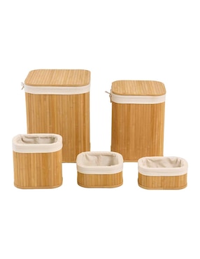 Set cesto para ropa Pacific Elite de bambú