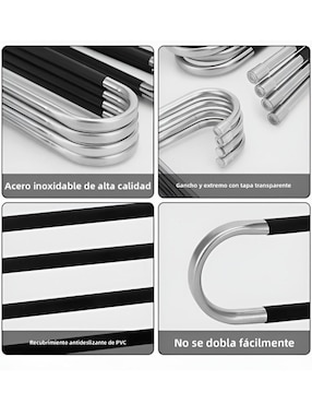 Set gancho para pantalón Xtellar de acero inoxidable 4 piezas