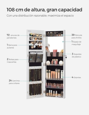 Alhajero Songmics Home Berit con espejo y cerradura