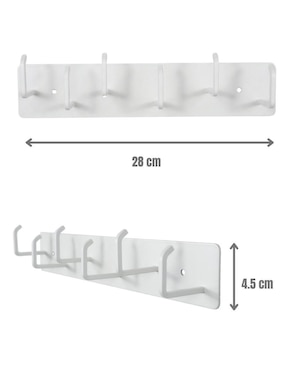 Perchero de pared Ideen de metal 6 ganchos