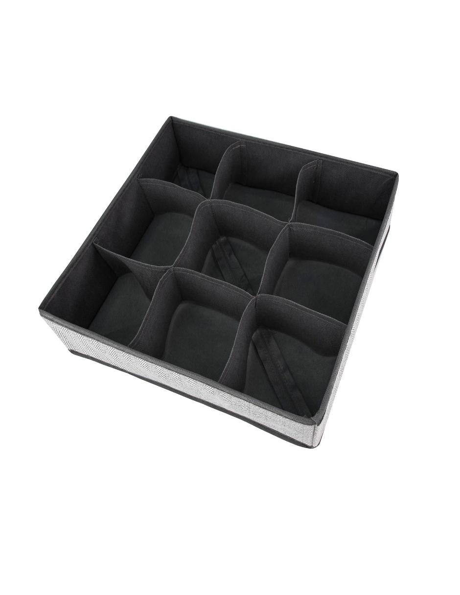 ORGANIZADOR DE CAJÓN RAYAS TELA, GRIS