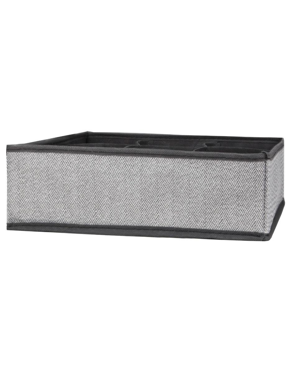 ORGANIZADOR DE CAJÓN RAYAS TELA, GRIS
