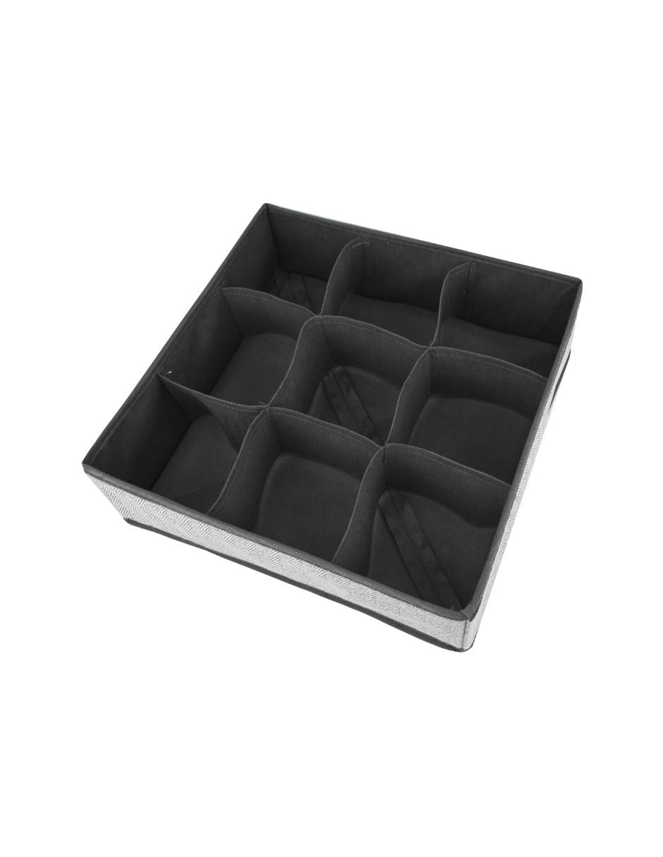 ORGANIZADOR DE CAJÓN RAYAS TELA, GRIS