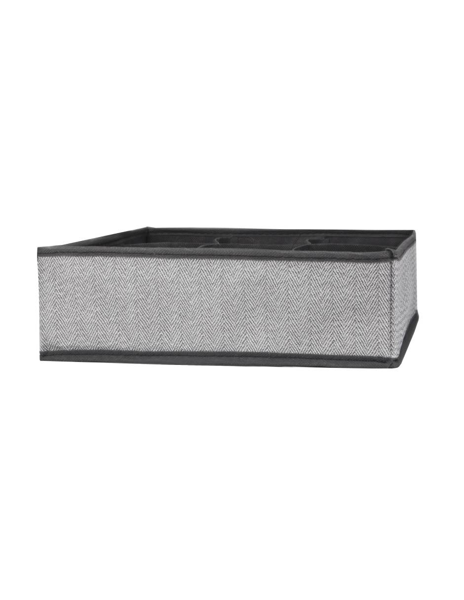 ORGANIZADOR DE CAJÓN RAYAS TELA, GRIS