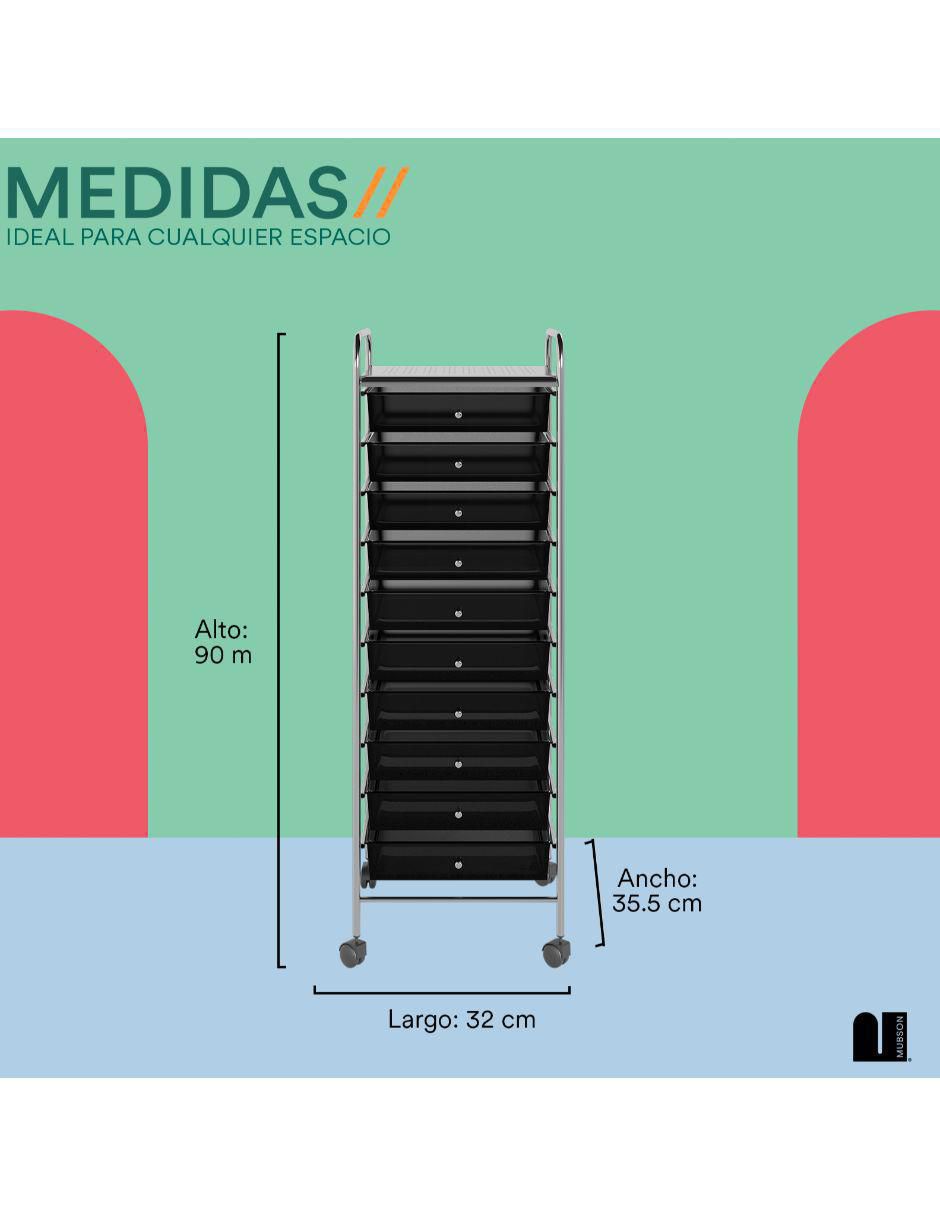 Carrito organizador mubson cajonera con 10 cajones