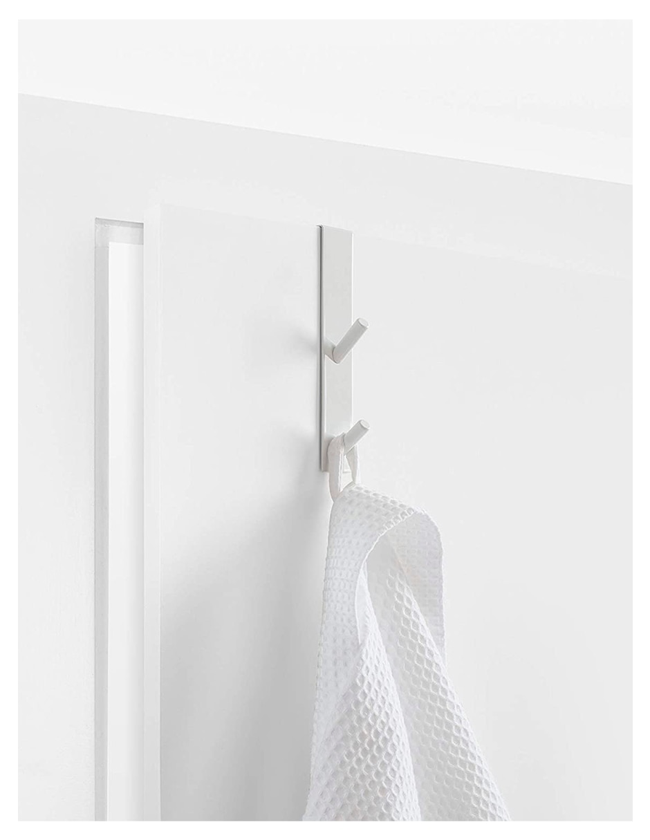 Percha de pared de acero inoxidable 2 ganchos 4