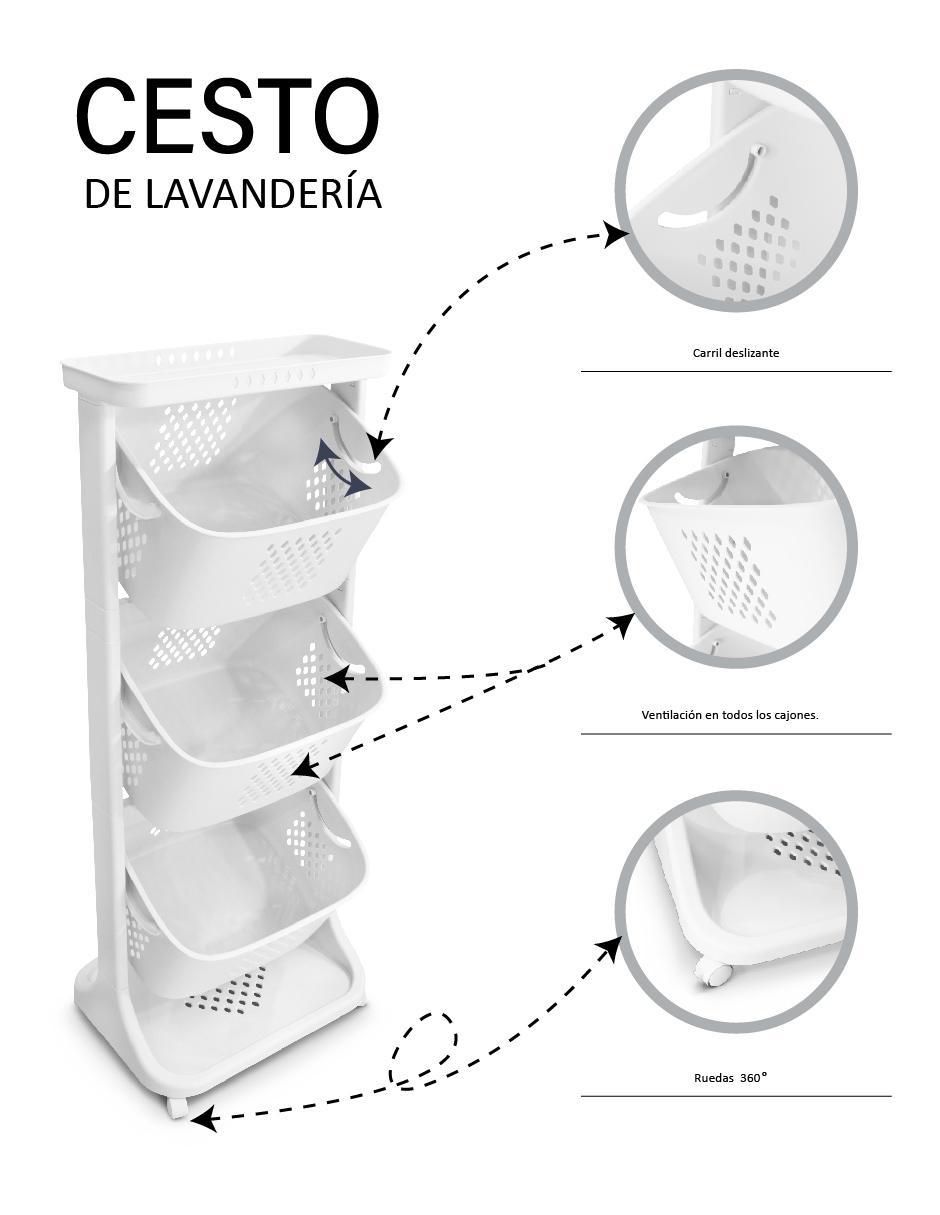 Cesto ropa multiusos de plástico 6