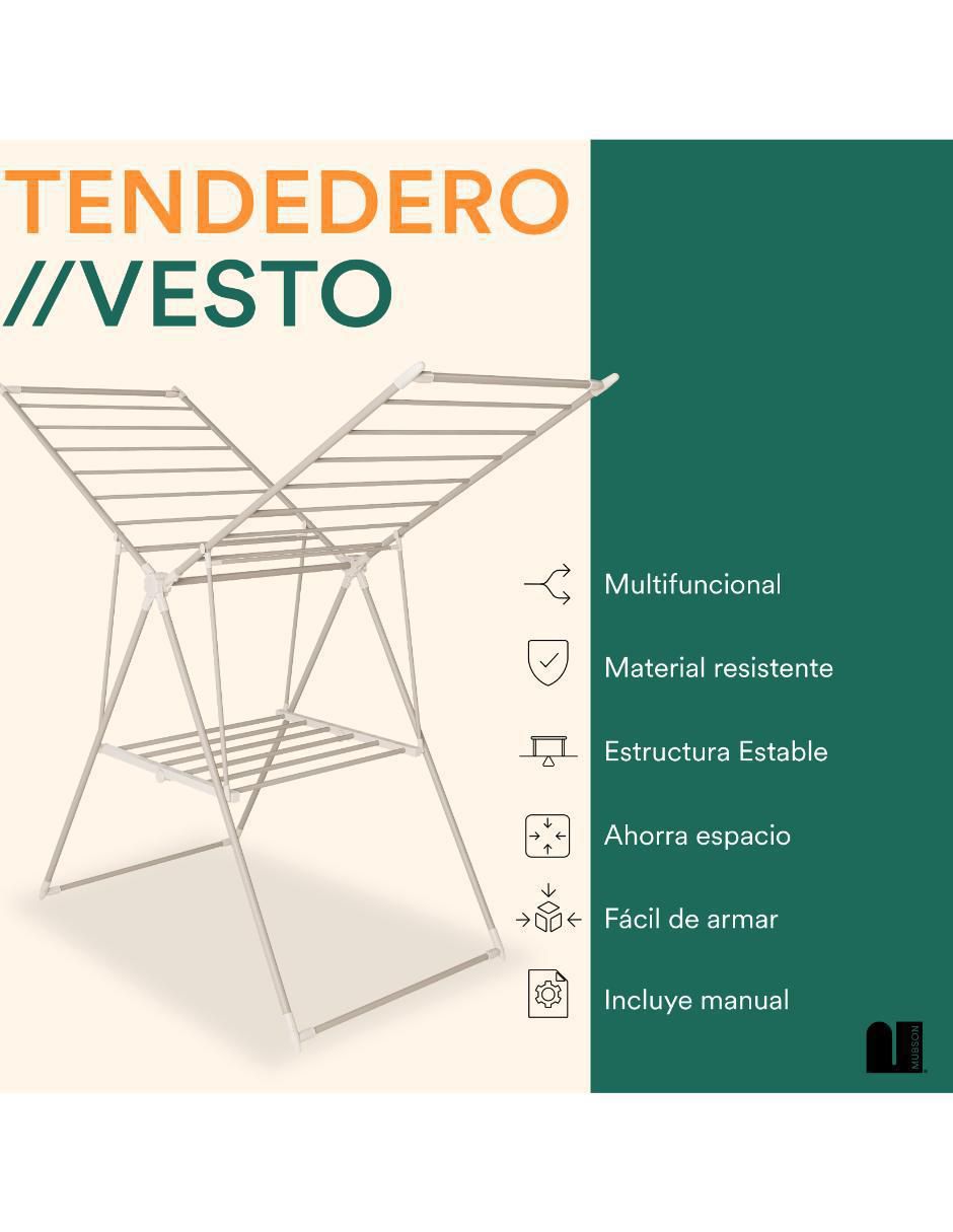 Tendedero portátil mubson "de" acero inoxidable