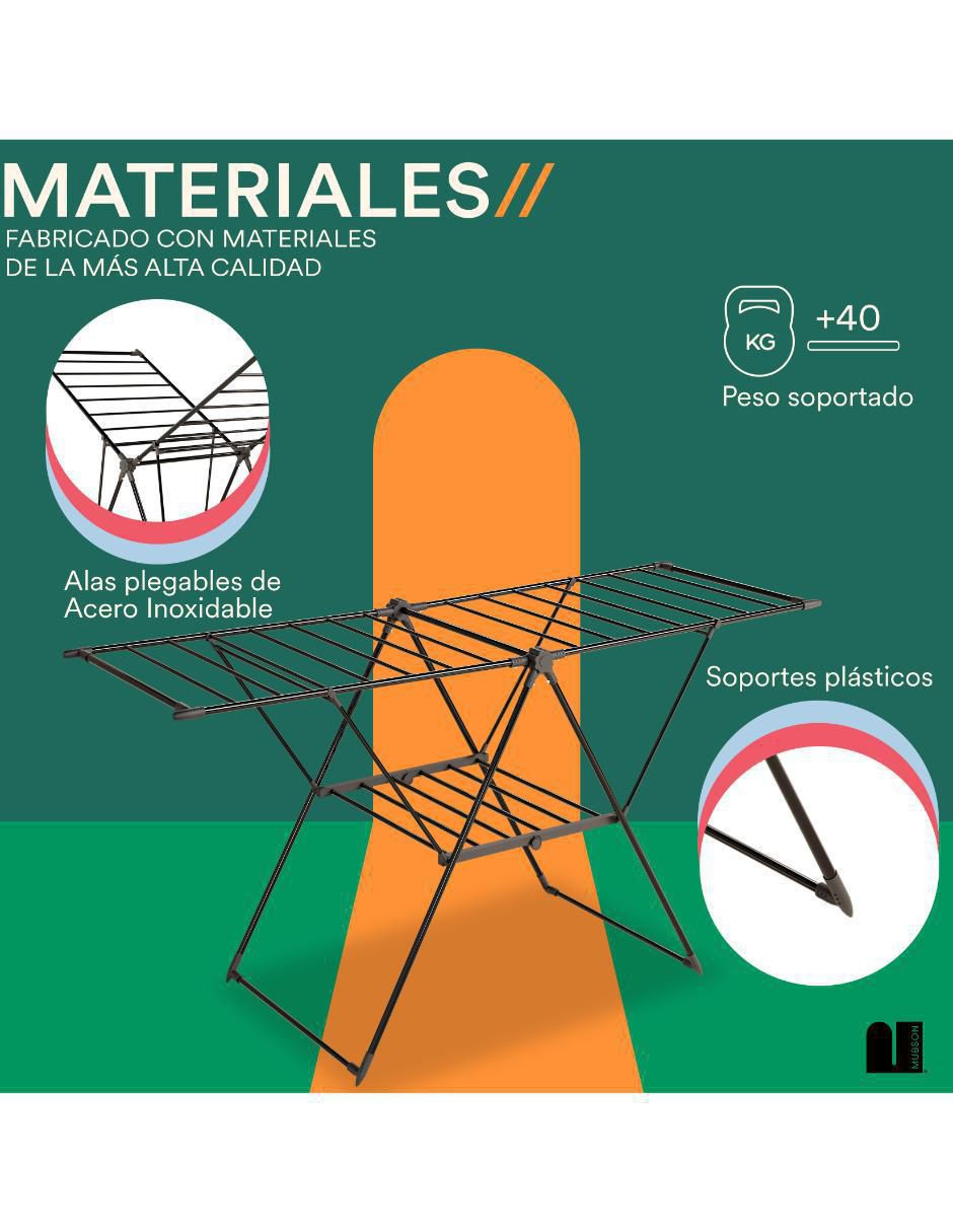 Tendedero portátil de acero inoxidable 3