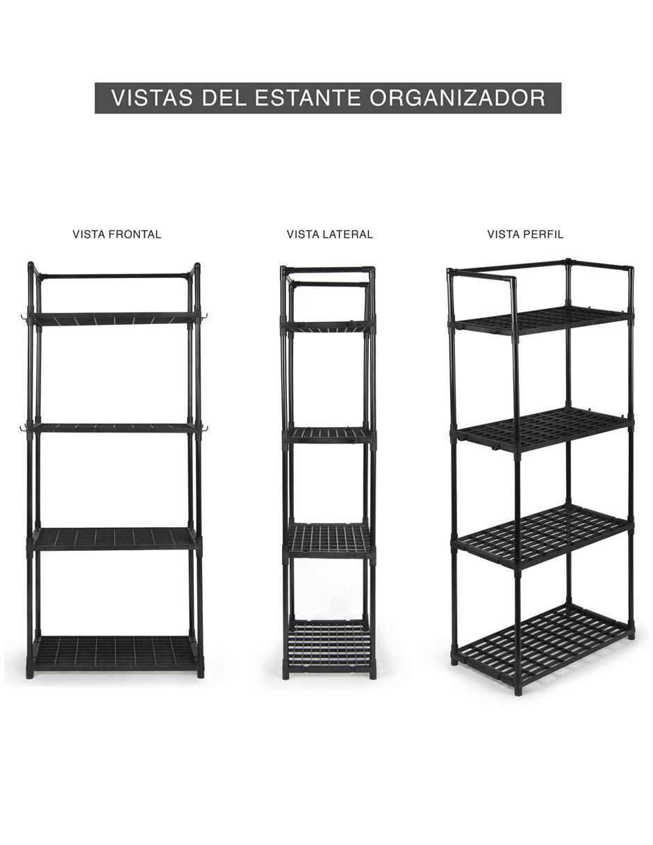 Rack de 4 compartimentos y 1 estante 5