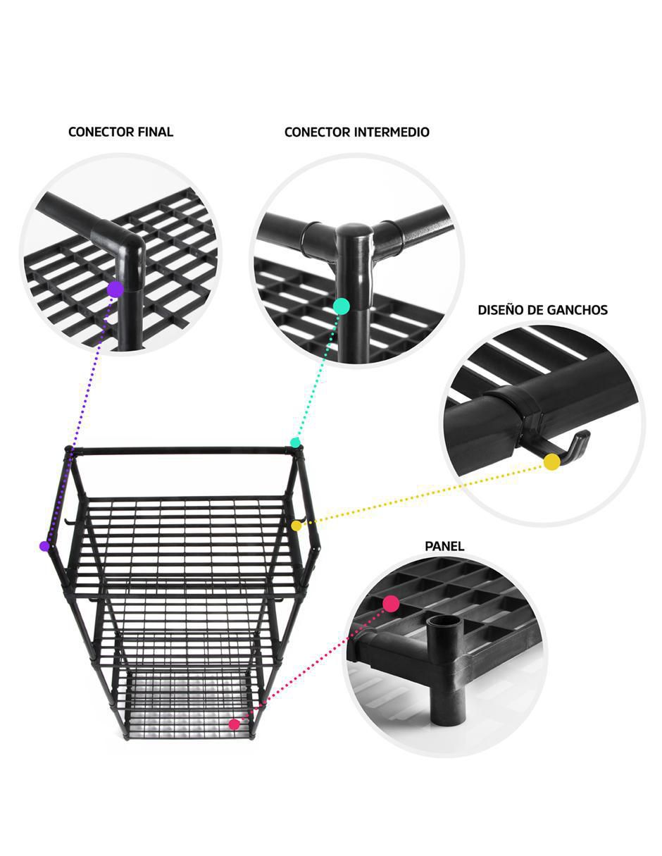 Rack de 4 compartimentos y 1 estante 6