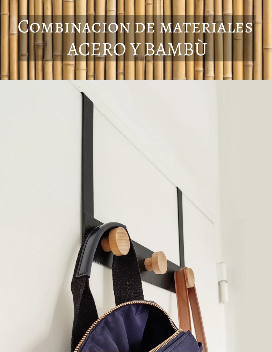 Perchero de pared de acero 3 ganchos 3