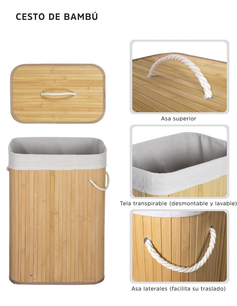 Cesto para ropa de bambú 6