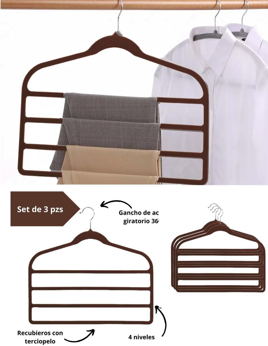 Gancho para pantalón de terciopelo 3 piezas 3