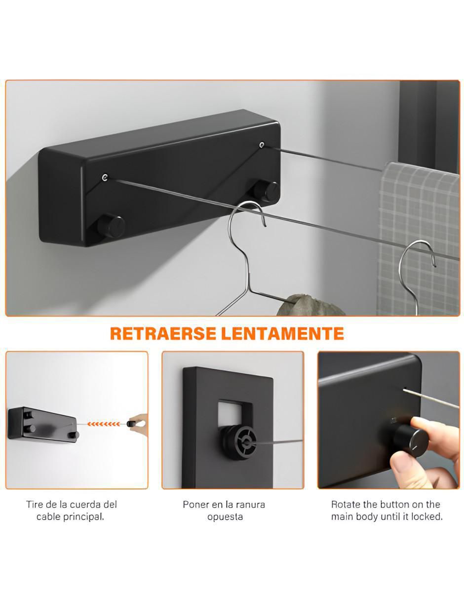 Tendedero retráctil de plástico y metal 2