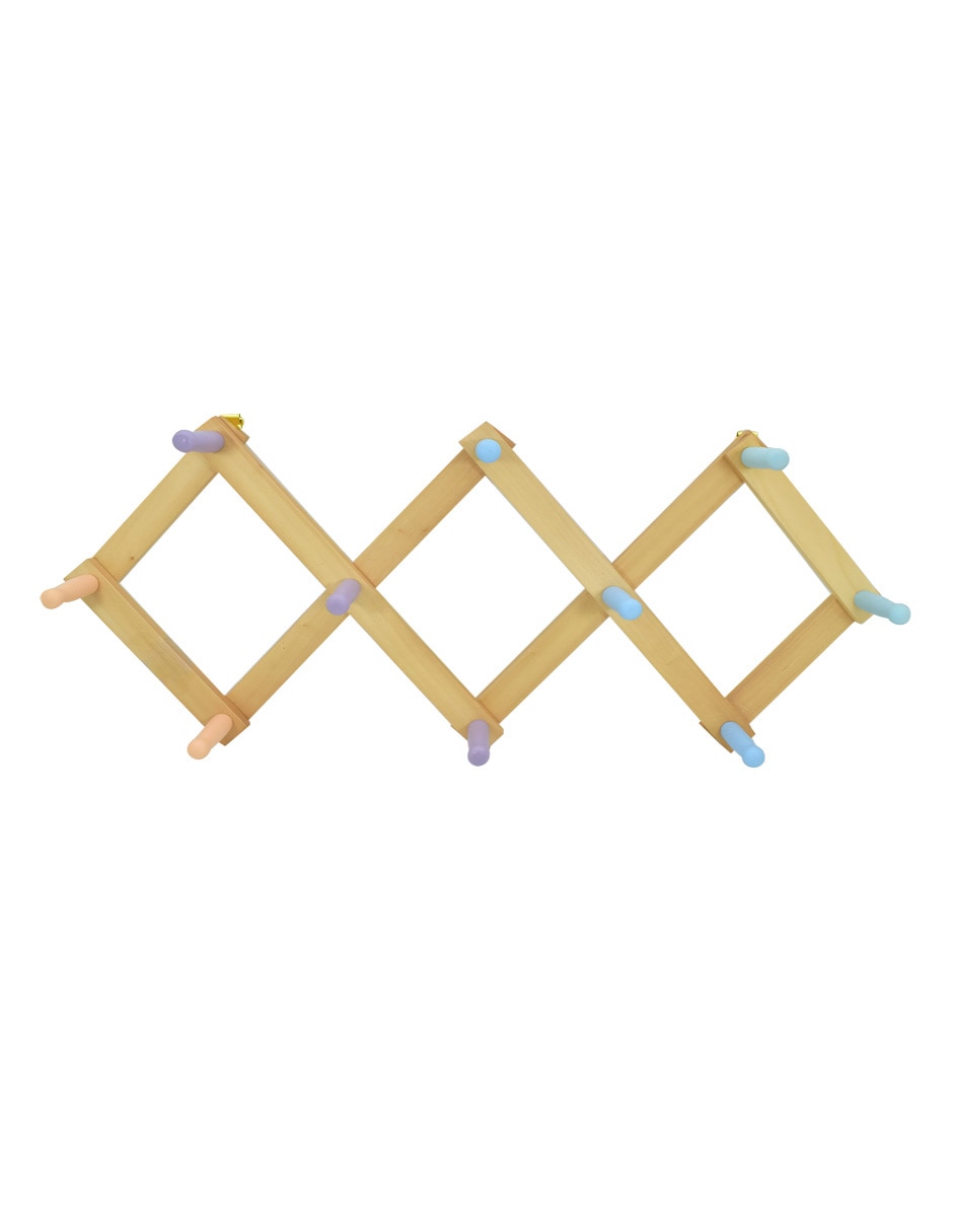 Perchero de pared Acordeón de madera 10 ganchos